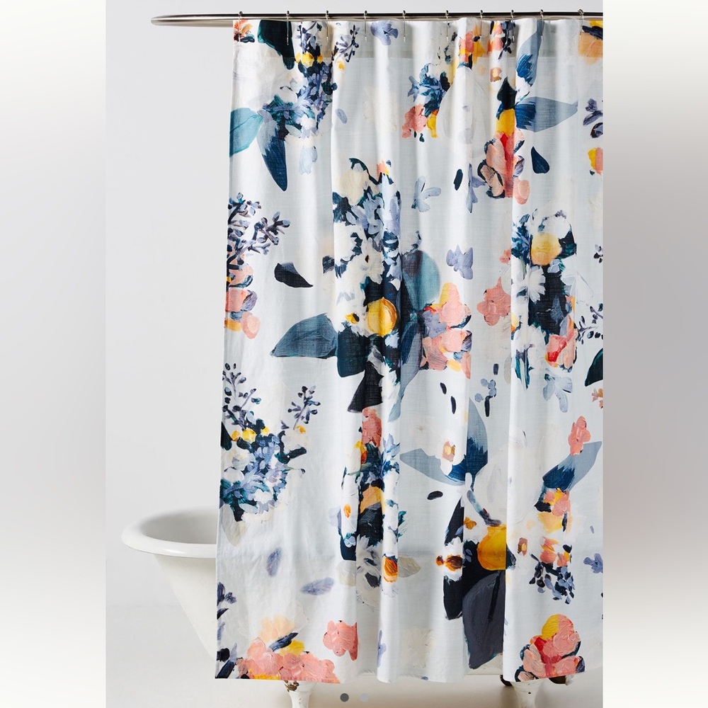 🪴 Botanica Organic Cotton Shower Curtain – Anthropologie – Dorm Essential!